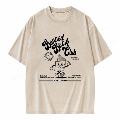Pagewings Read Banned Books Unisex Washed T-shirt