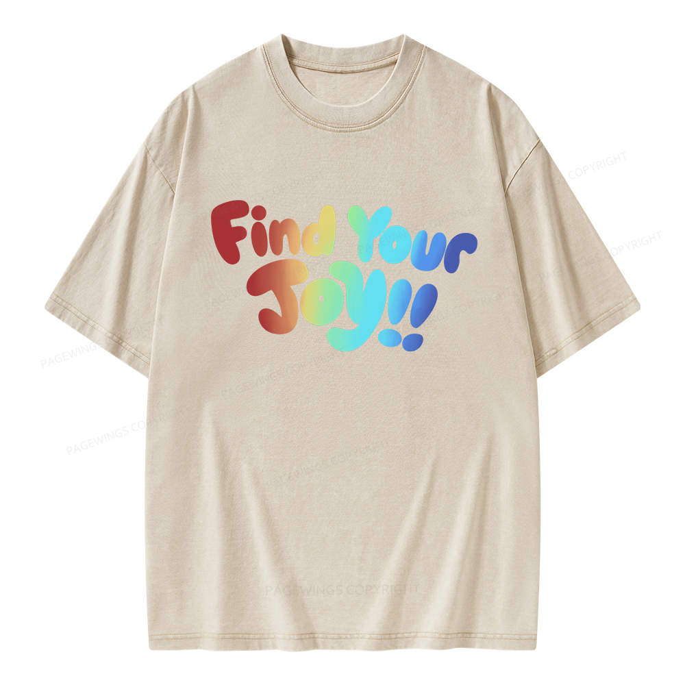 Pagewings Find Your Joy Unisex Washed T-shirt