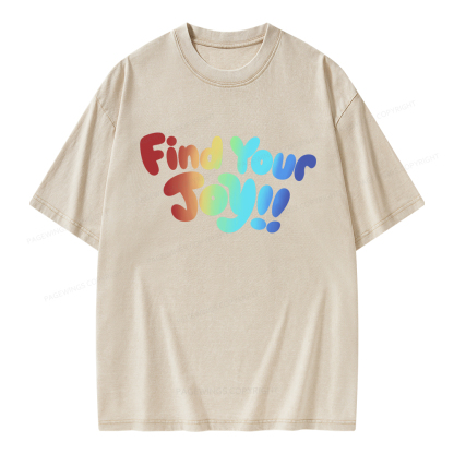 Pagewings Find Your Joy Unisex Washed T-shirt