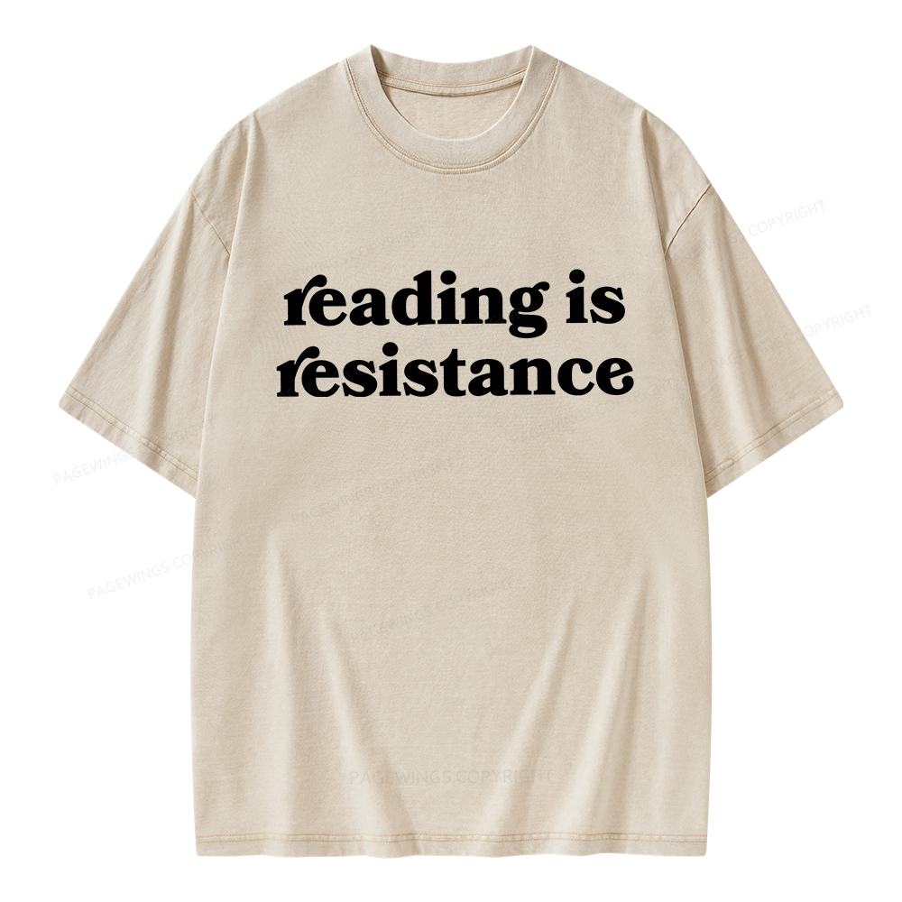 Pagewings Reading Is Resistance Unisex Washed T-shirt