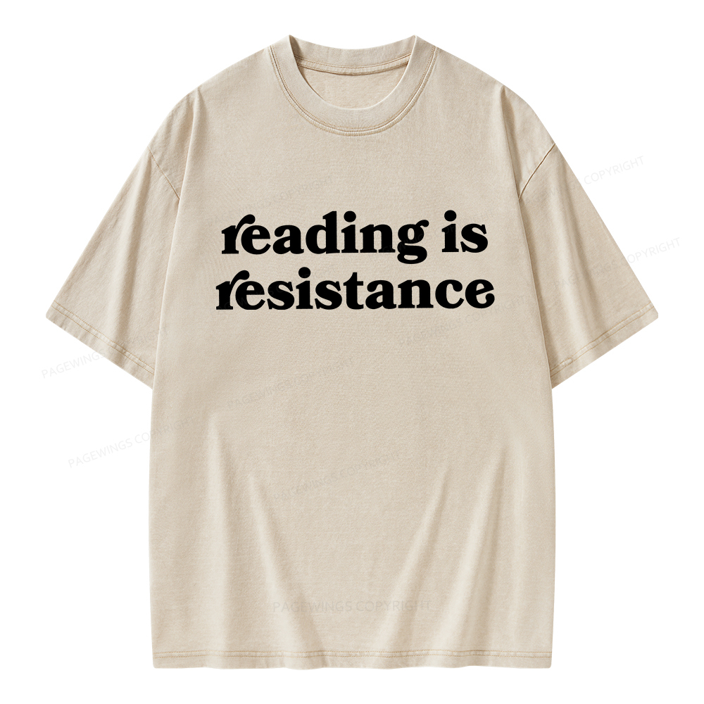 Pagewings Reading Is Resistance Unisex Washed T-shirt