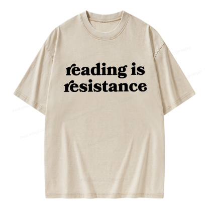 Pagewings Reading Is Resistance Unisex Washed T-shirt