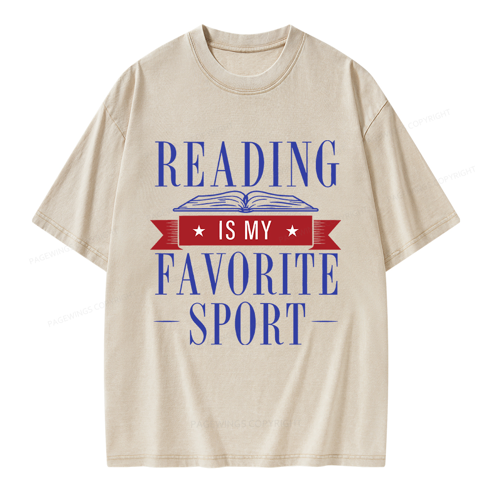 Pagewings Reading Is My Favorite Sport Unisex Washed T-shirt
