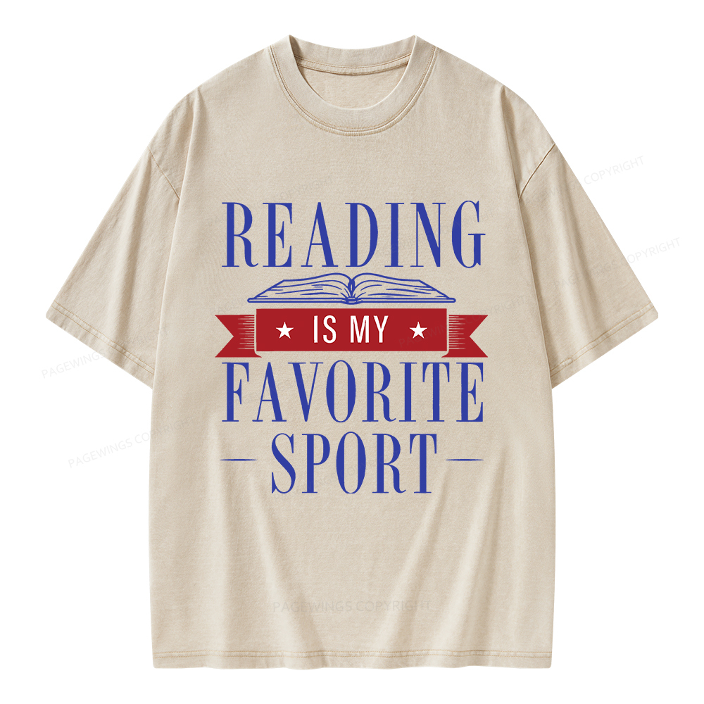 Pagewings Reading Is My Favorite Sport Unisex Washed T-shirt