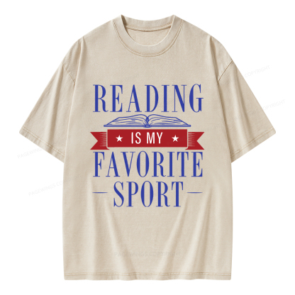 Pagewings Reading Is My Favorite Sport Unisex Washed T-shirt