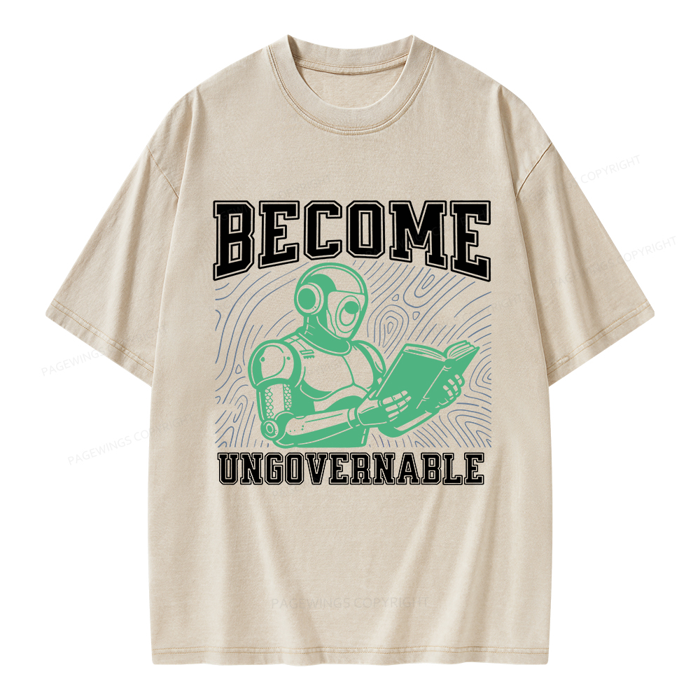 Pagewings Become Ungovernable Unisex Washed T-shirt
