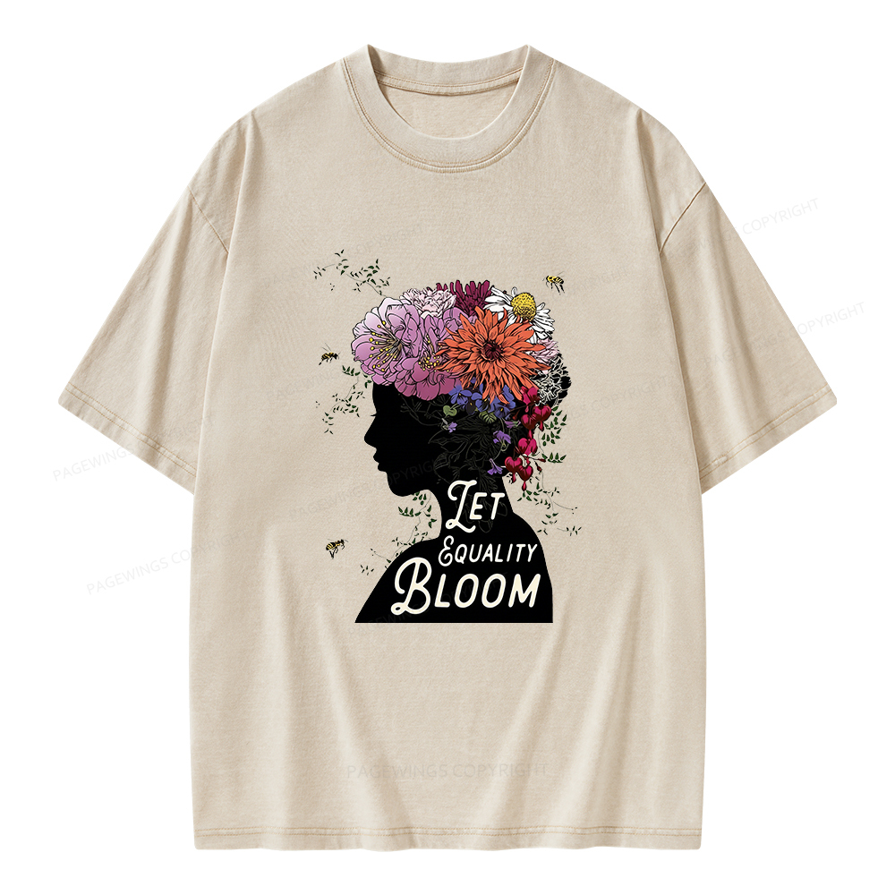 Pagewings Let Equality Bloom Unisex Washed T-shirt