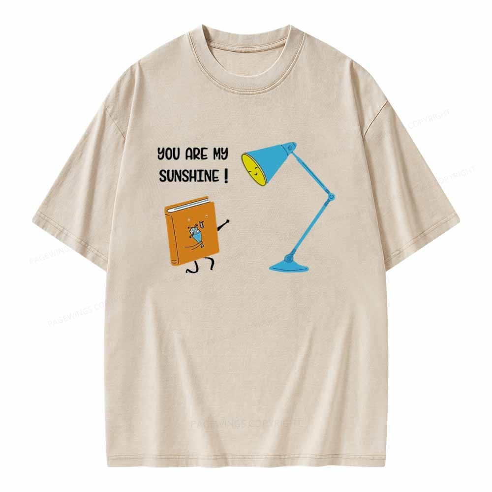 Pagewings You Are My Sunshine book Unisex Washed T-shirt