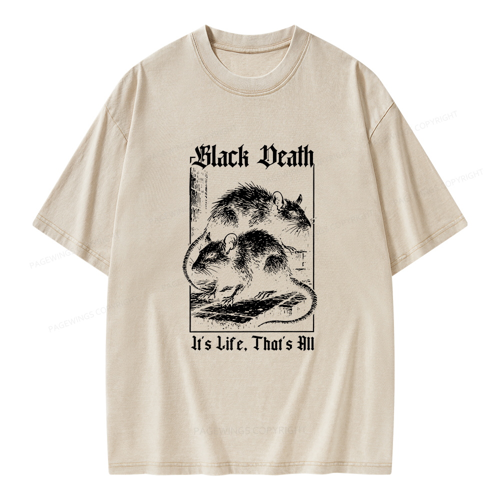 Pagewings Black Death Unisex Washed T-shirt