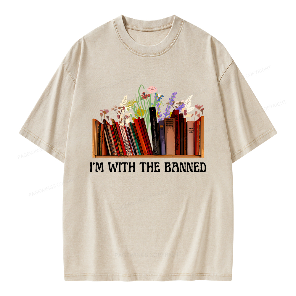 Pagewings I'm With The Banned Unisex Washed T-shirt