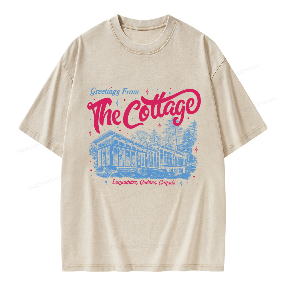 Pagewings Coming To The Cottage Unisex Washed T-shirt