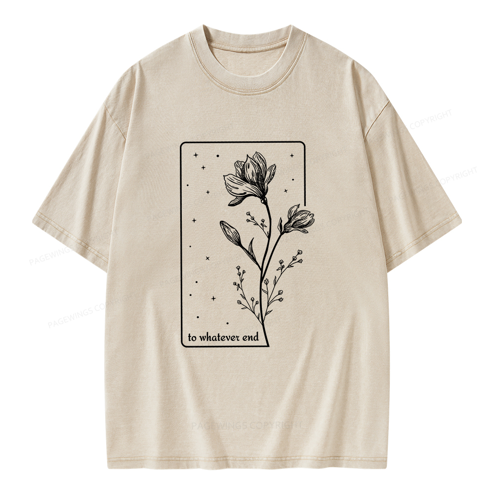 Pagewings To Whatever End Unisex Washed T-shirt