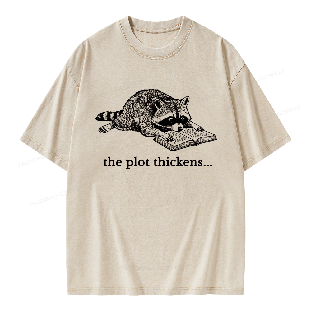 Pagewings The Plot Thickens Unisex Washed T-shirt