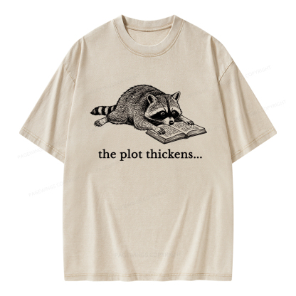 Pagewings The Plot Thickens Unisex Washed T-shirt