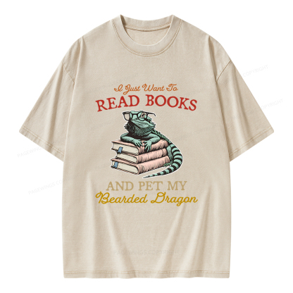 Pagewings I Just Want To Read Books Unisex Washed T-shirt