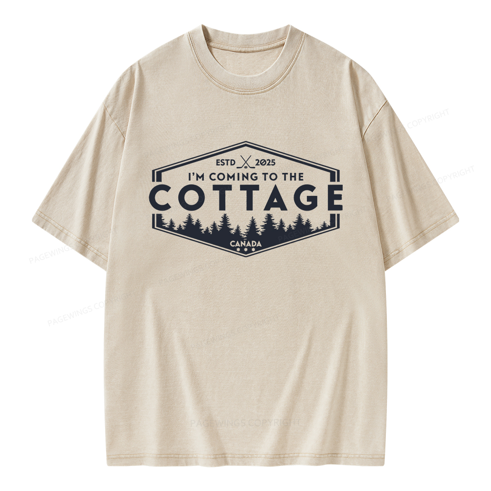 Pagewings Coming To The Cottage Unisex Washed T-shirt