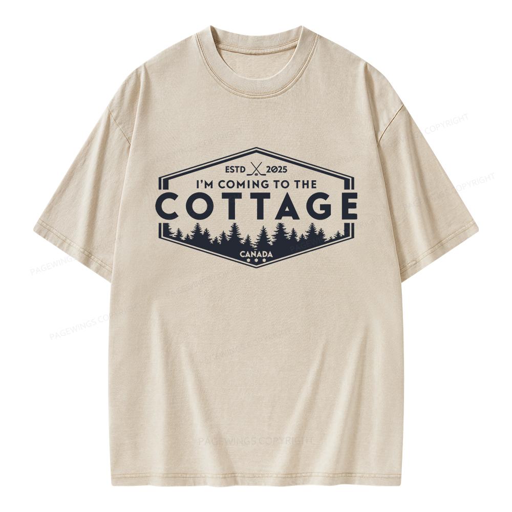 Pagewings Coming To The Cottage Unisex Washed T-shirt