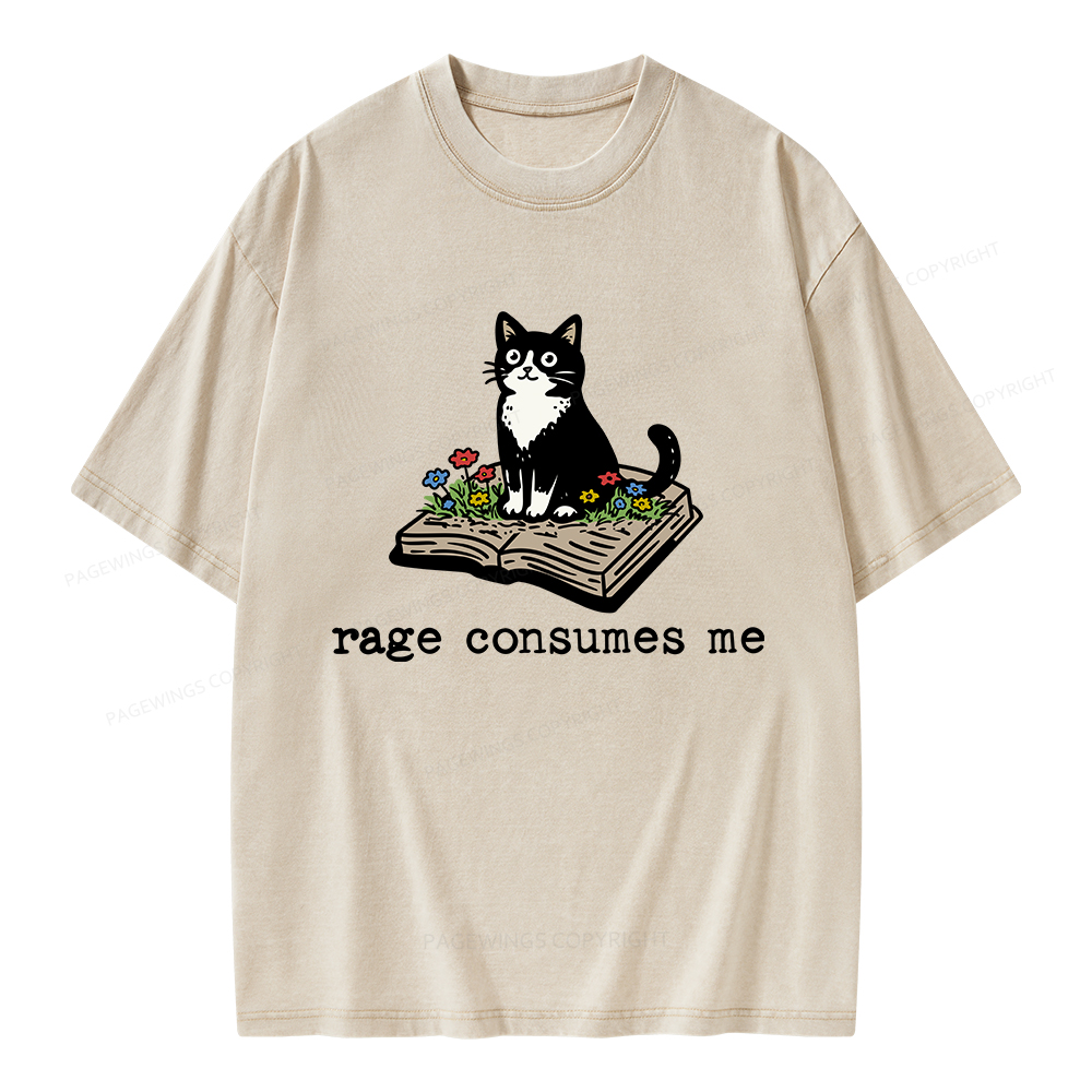 Pagewings Rage Consumes Me Unisex Washed T-shirt