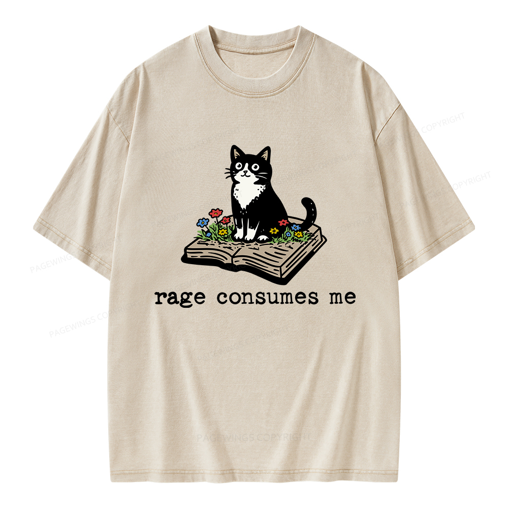 Pagewings Rage Consumes Me Unisex Washed T-shirt