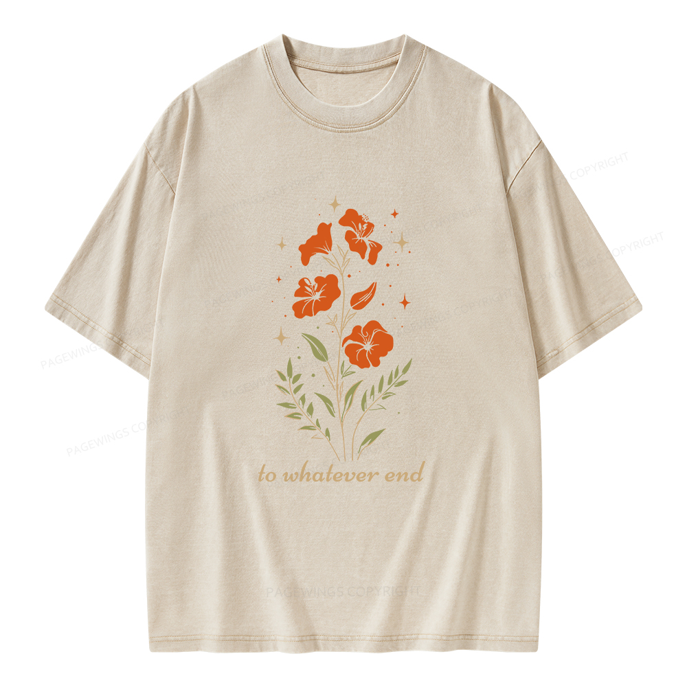 Pagewings Throne of Glass To Whatever End Unisex Washed T-shirt