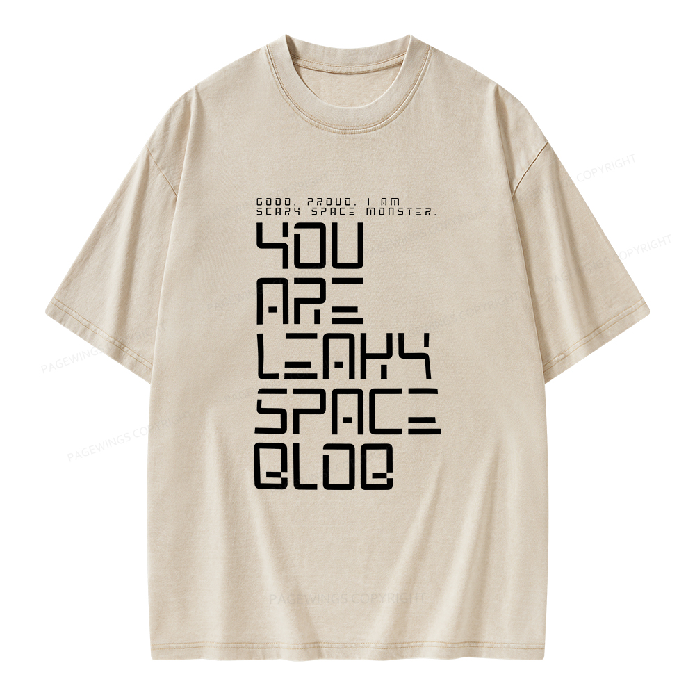 Pagewings Leaky Space Blob Unisex Washed T-shirt