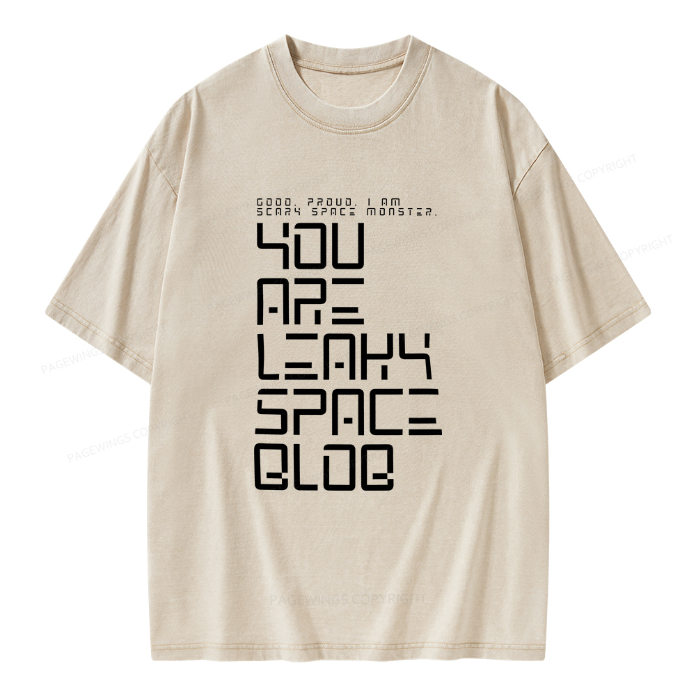 Pagewings Leaky Space Blob Unisex Washed T-shirt