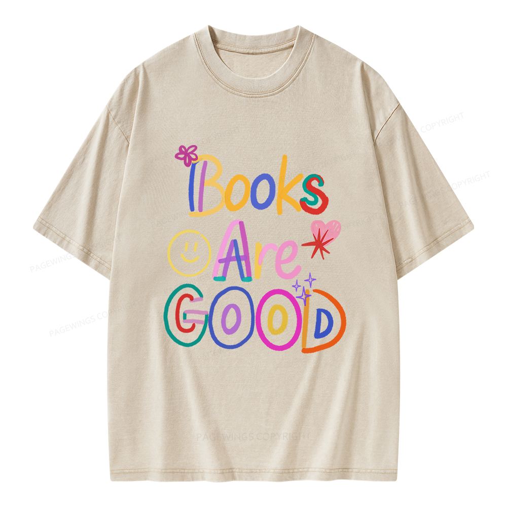 Pagewings Books Are Good Unisex Washed T-shirt