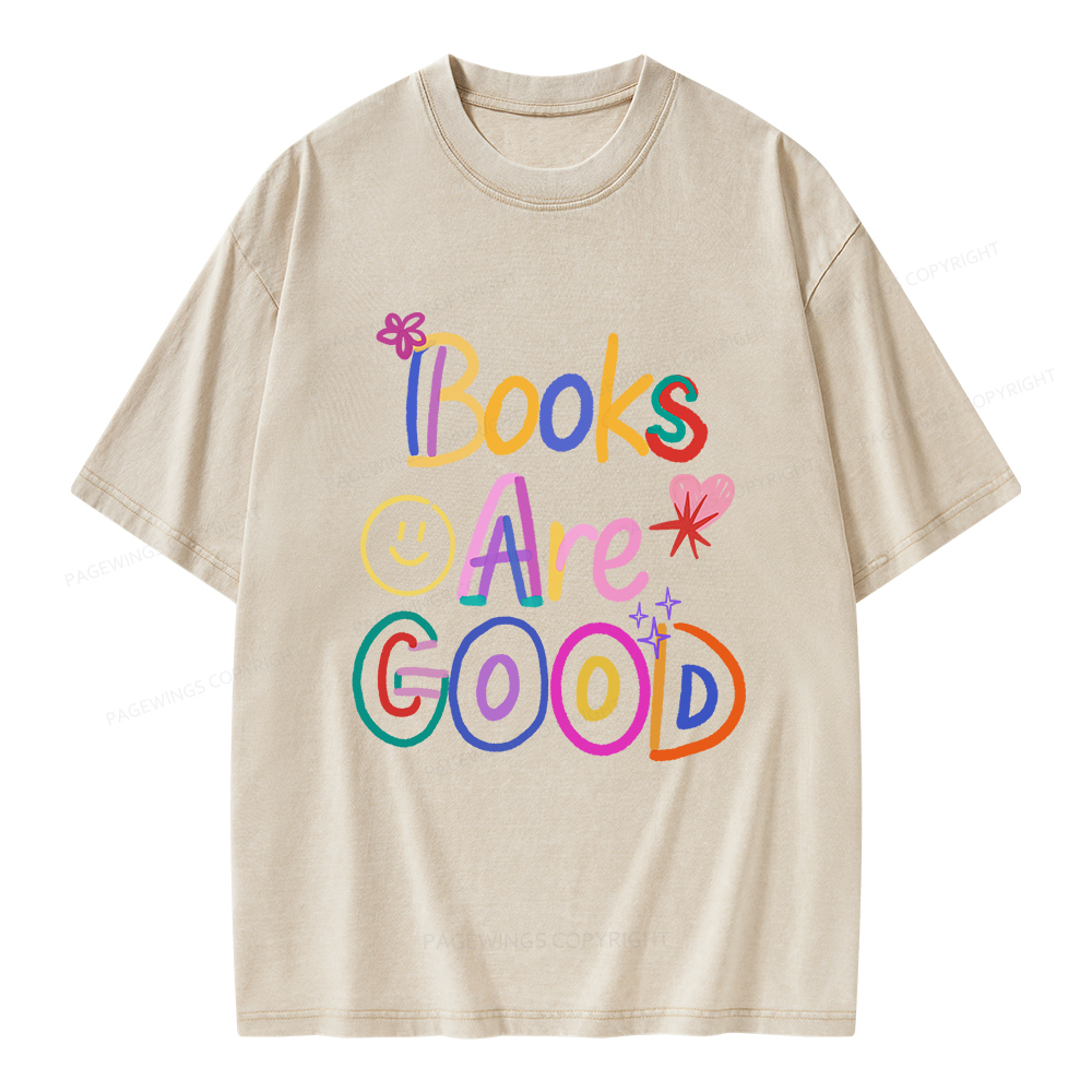 Pagewings Books Are Good Unisex Washed T-shirt