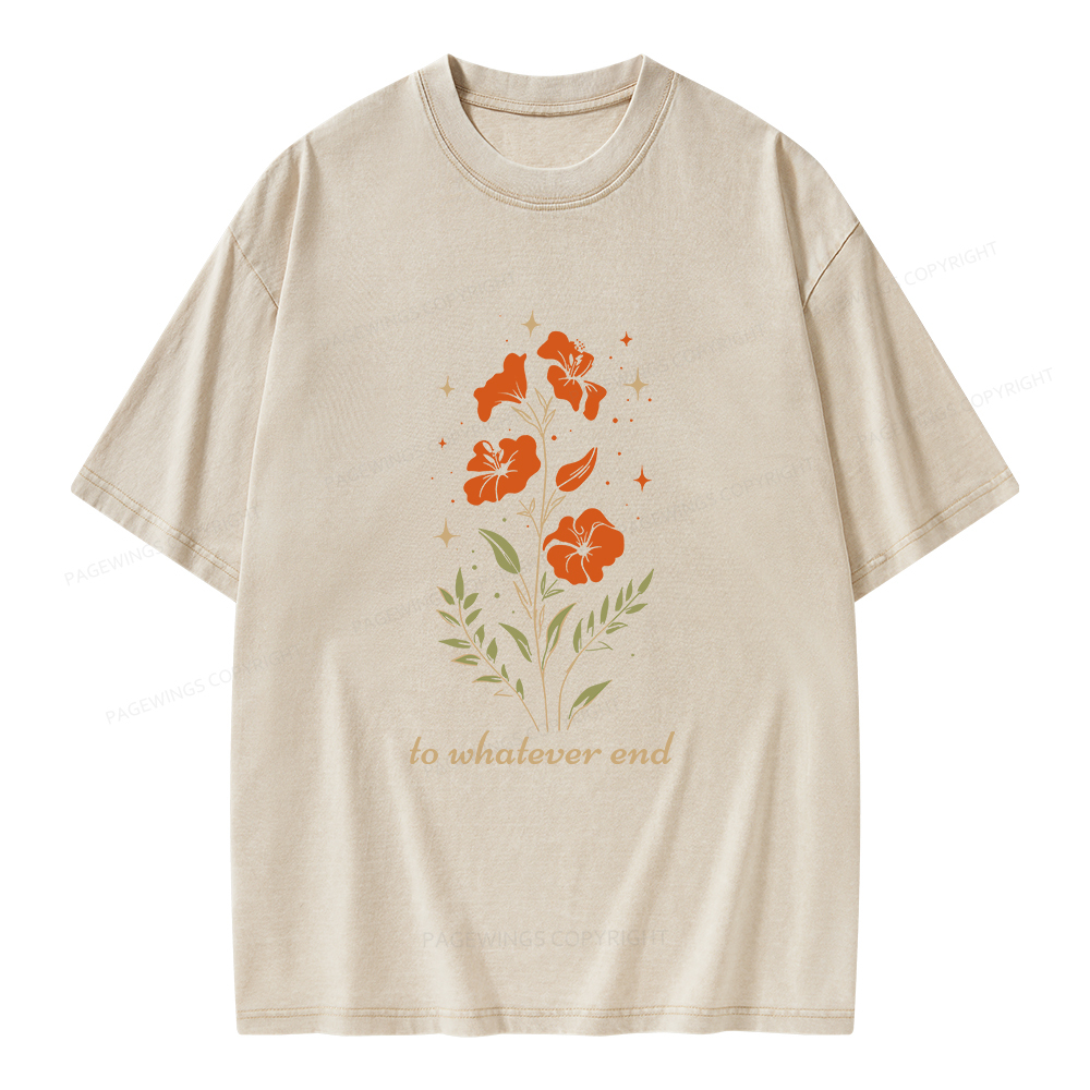 Pagewings Throne of Glass To Whatever End Unisex Washed T-shirt