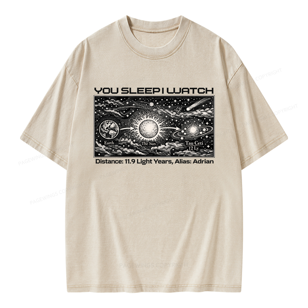 Pagewings Tau Ceti Unisex Washed T-shirt