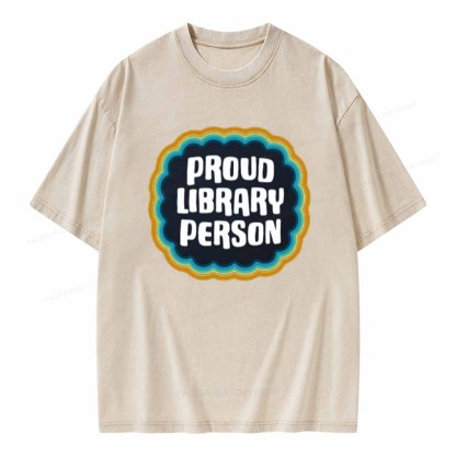 Pagewings Proud Library Person T-Shirt Unisex Washed T-shirt
