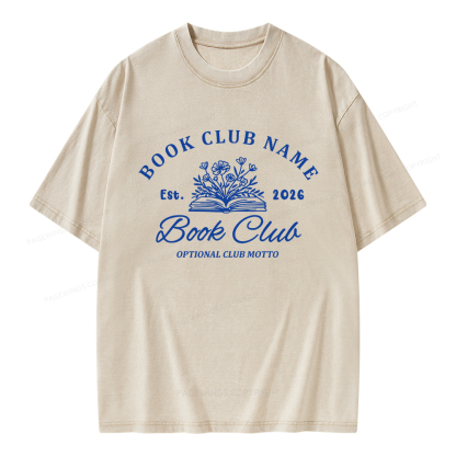 Pagewings Personalized Book Club Unisex Washed T-shirt