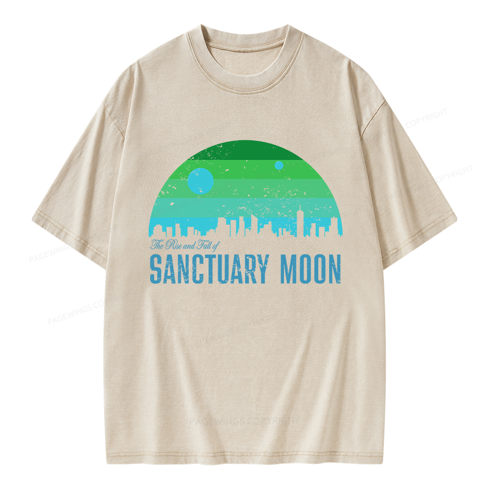 Pagewings The Rise and Fall of Sanctuary Moon Unisex Washed T-shirt