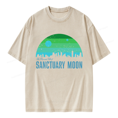 Pagewings The Rise and Fall of Sanctuary Moon Unisex Washed T-shirt