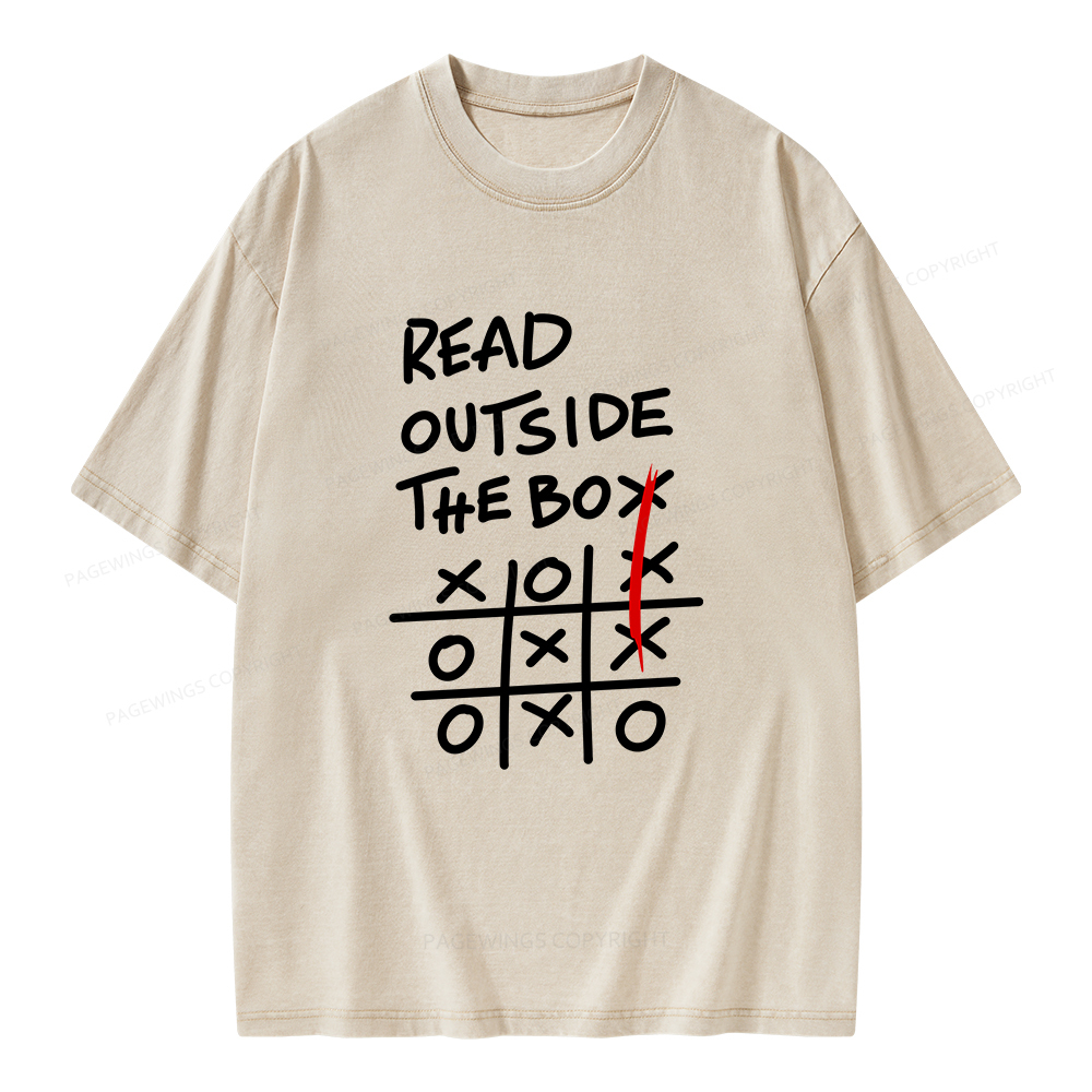 Pagewings Read Outside The Box Unisex Washed T-shirt