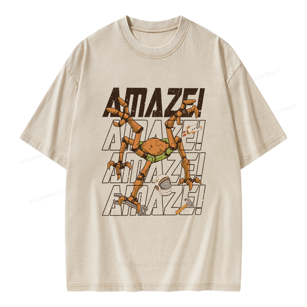Pagewings AmazeSci Fi Reader Unisex Washed T-shirt