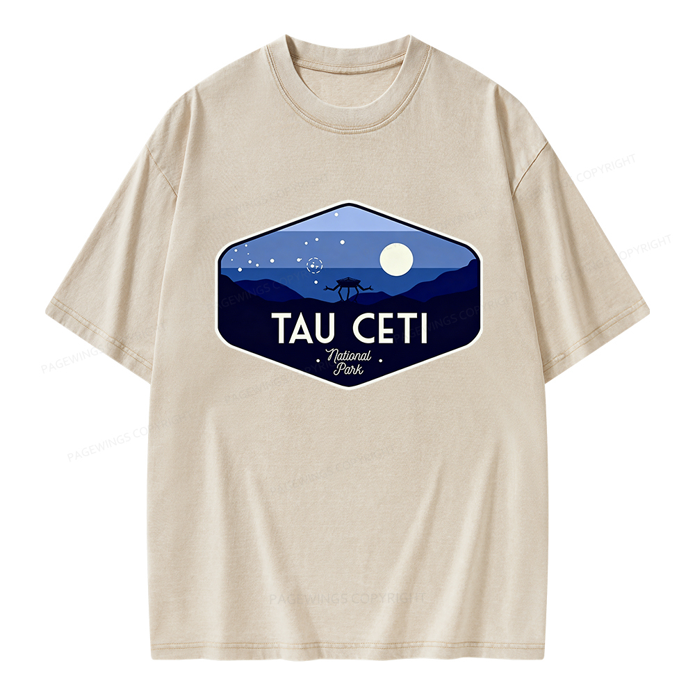 Pagewings Tau Ceti Unisex Washed T-shirt