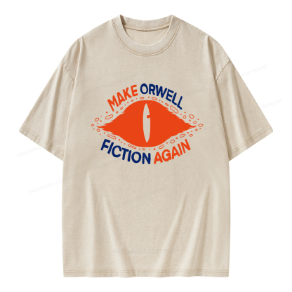 Pagewings Make Orwell Fiction Again Unisex Washed T-shirt