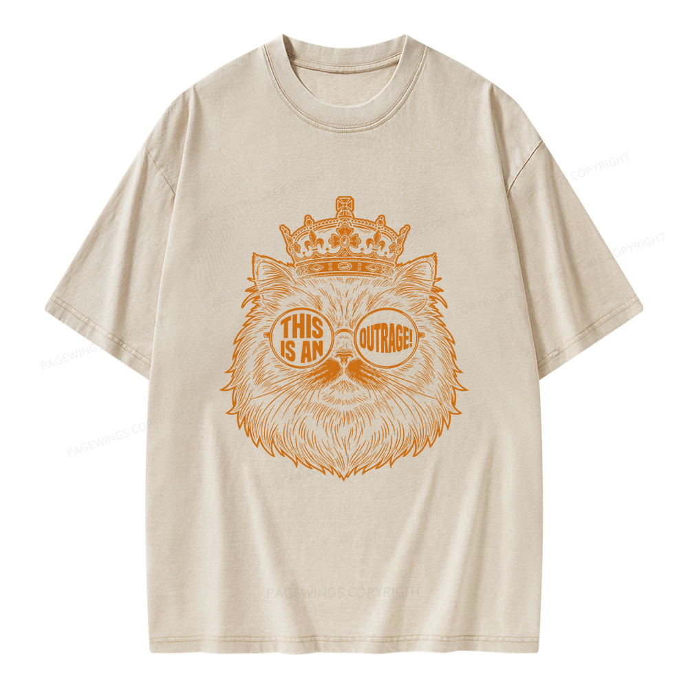 Pagewings This Is An Outrage Bookish Unisex Washed T-shirt