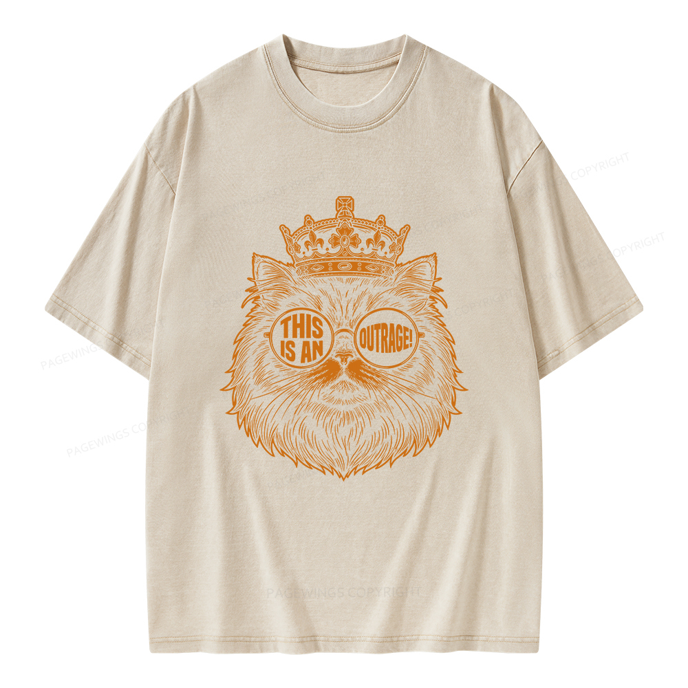 Pagewings This Is An Outrage Bookish Unisex Washed T-shirt