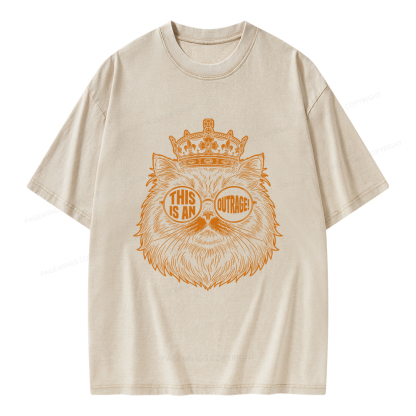 Pagewings This Is An Outrage Bookish Unisex Washed T-shirt