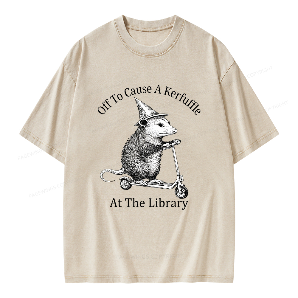 Pagewings Off To Cause A Kerfuffle Unisex Washed T-shirt