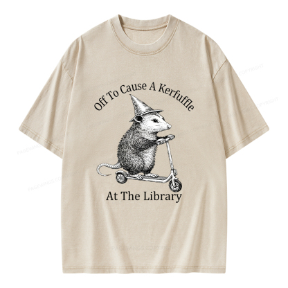 Pagewings Off To Cause A Kerfuffle Unisex Washed T-shirt