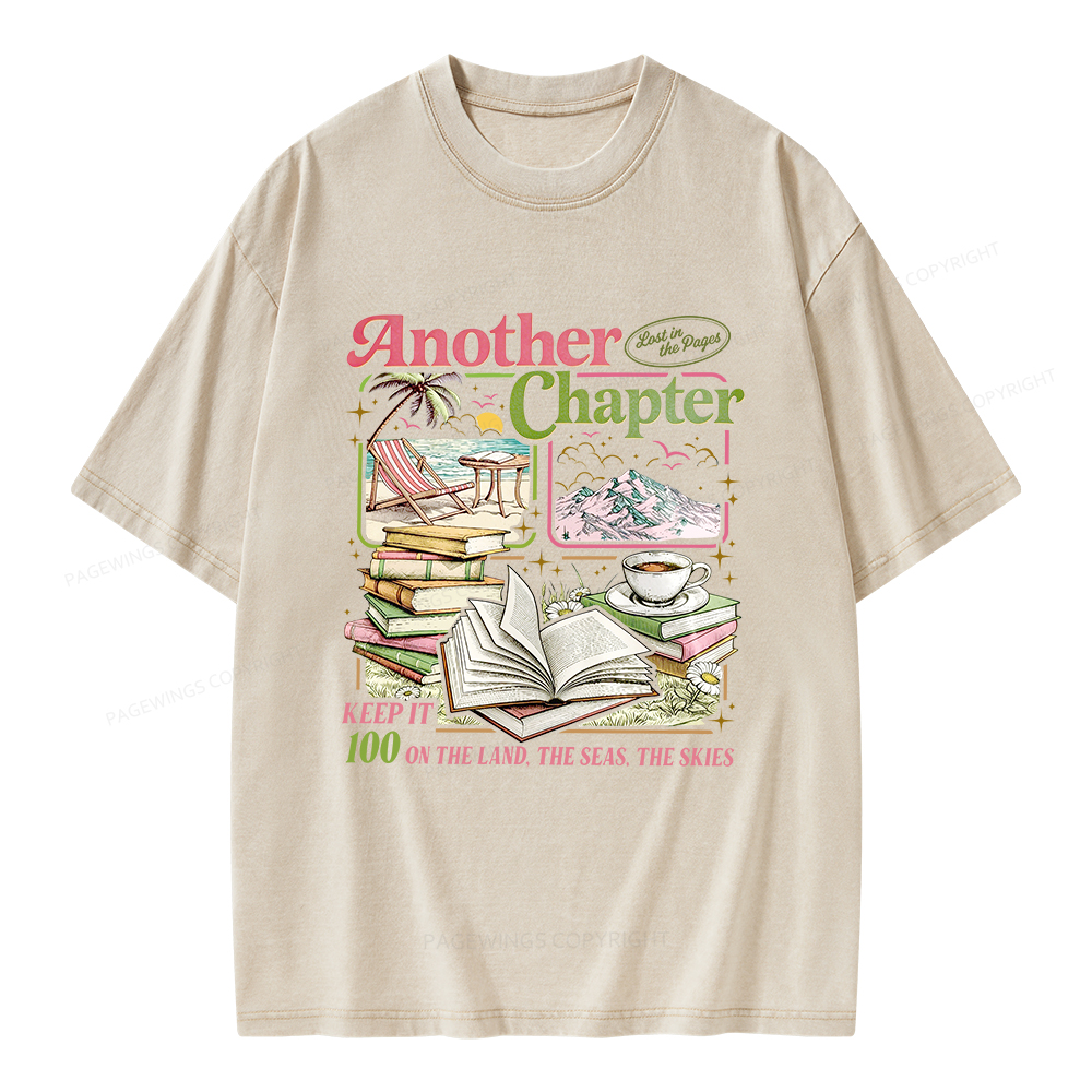 Pagewings One More Chapter Bookish Unisex Washed T-shirt