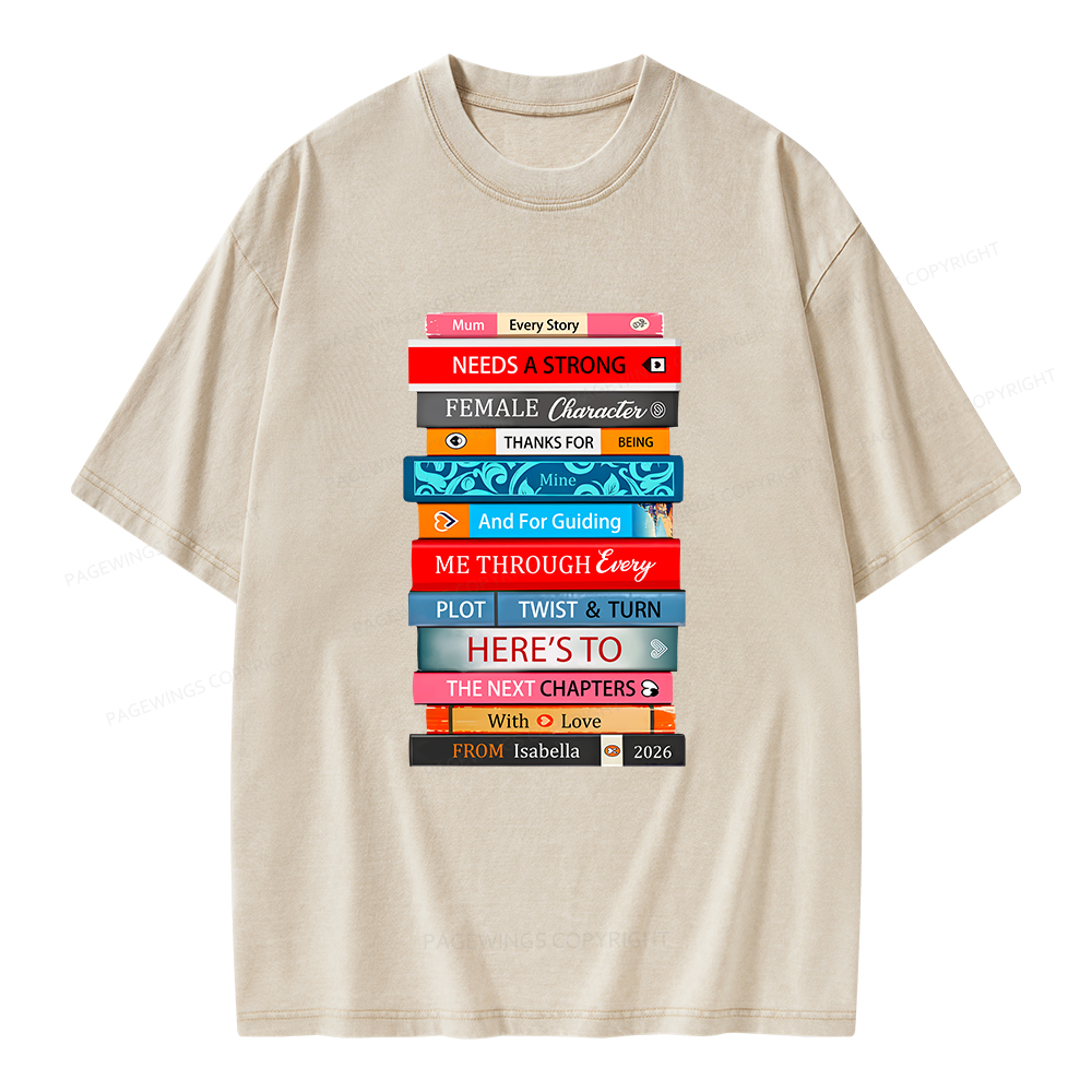 Pagewings Personalised Books Mother's Day Unisex Washed T-shirt