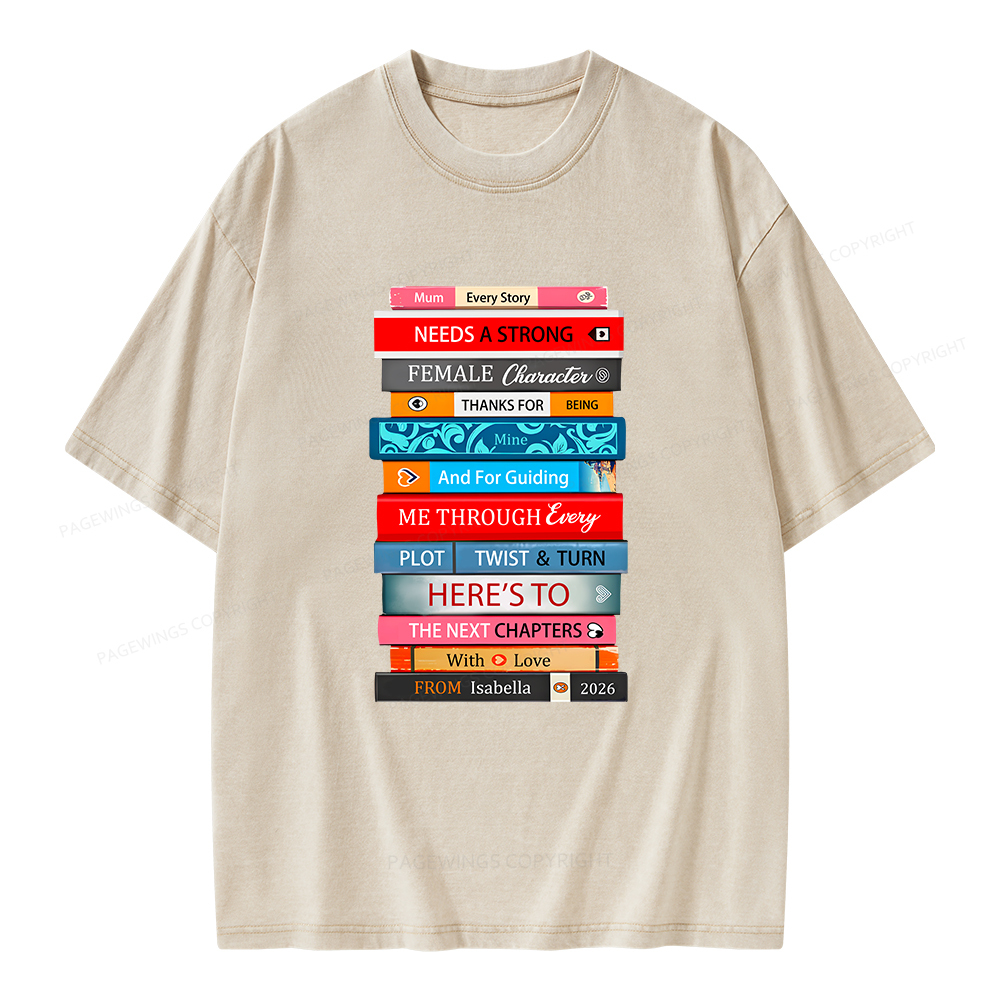 Pagewings Personalised Books Mother's Day Unisex Washed T-shirt