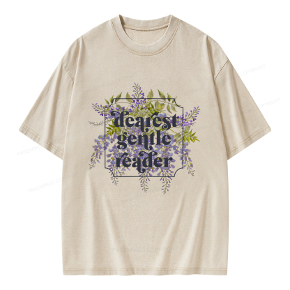 Pagewings Dearest Gentle Reader Unisex Washed T-shirt