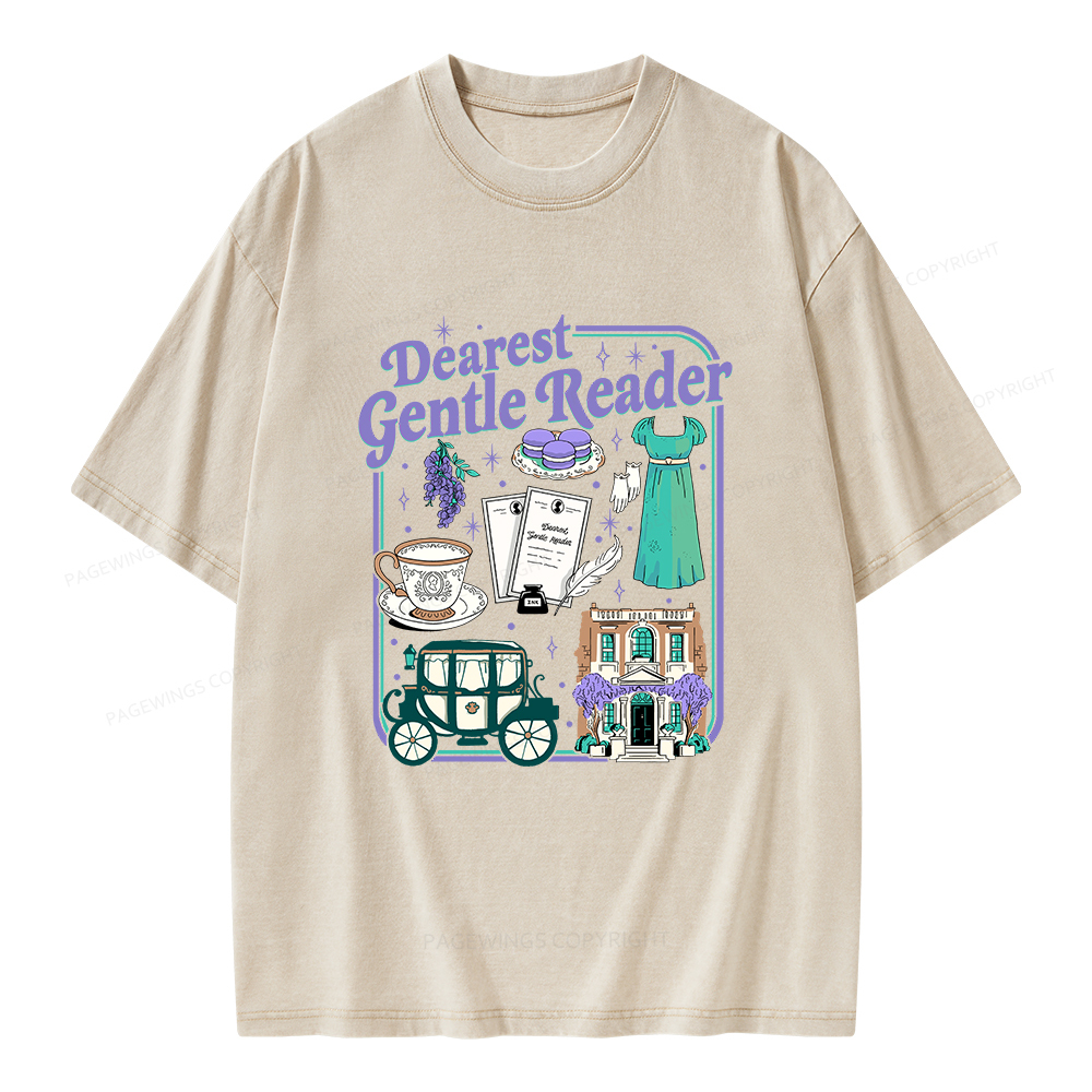 Pagewings Dearest Gentle Reader Unisex Washed T-shirt