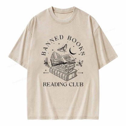 Pagewings Banned Book Reading Club Shirt Unisex Washed T-shirt