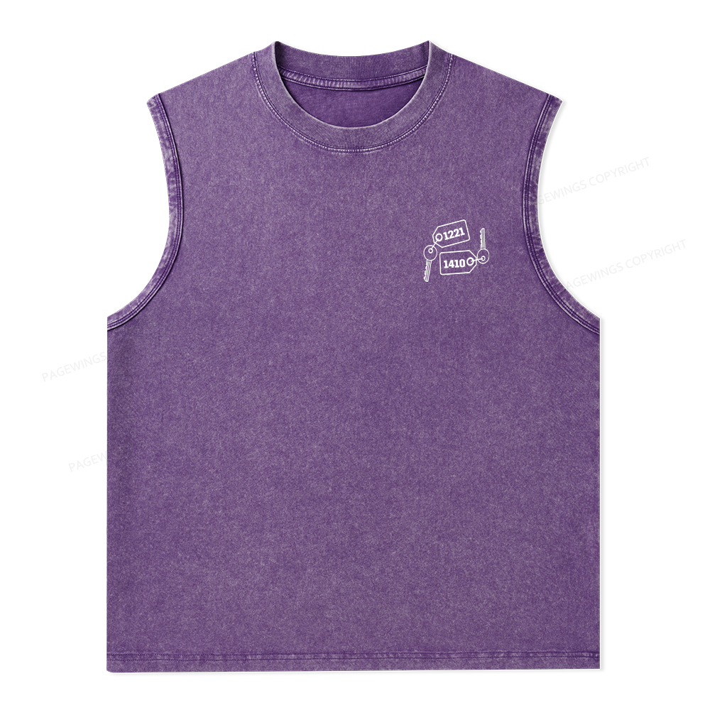 Pagewings Room Numbers Unisex Washed Tank Top